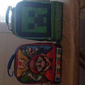 Super Mario and Minecraft lunchboxs